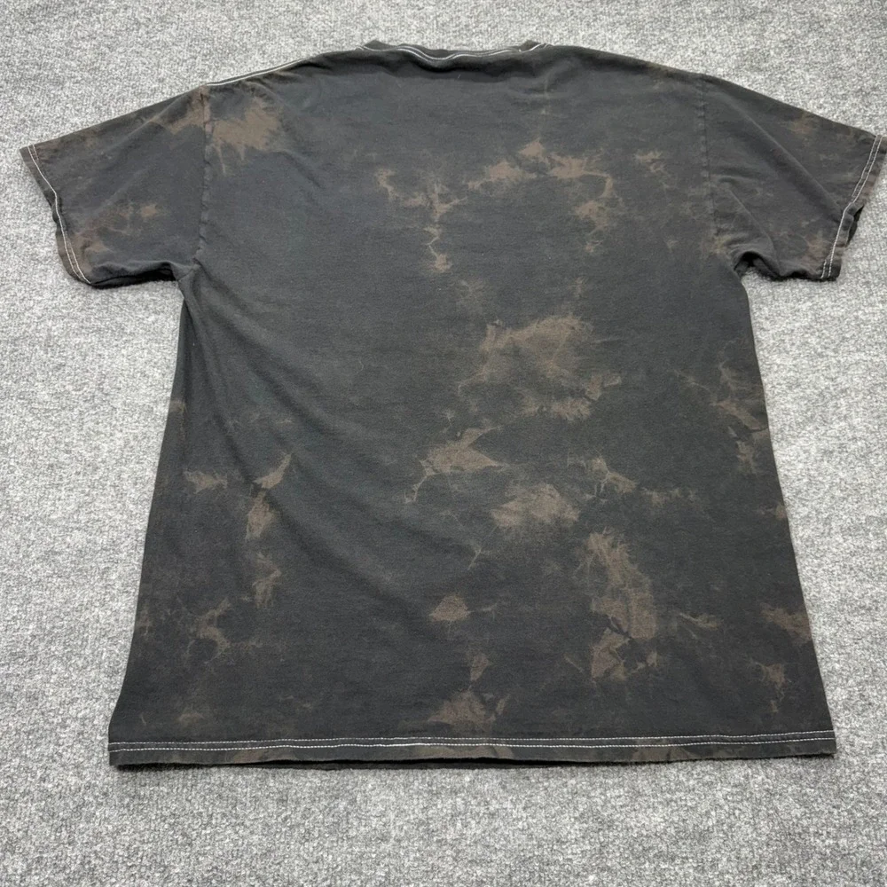 Disney Mickey Mouse Hiking‎ Graphic Tee Black Acid Wash Men Medium Mad Engine
